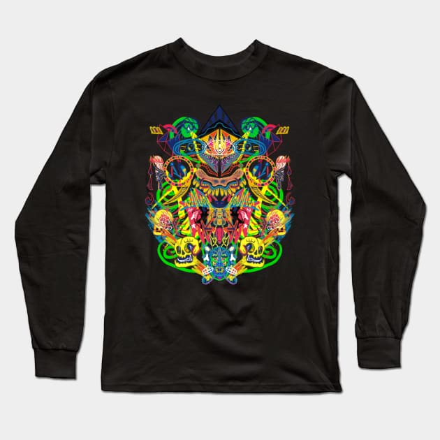 skull eye piramid Long Sleeve T-Shirt by indi art